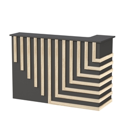 Стойка ресепшен ГРАУНД №5А, Черный + Дуб Сонома