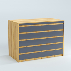 Стол-ресепшен серии ПРАЙМ №1А, Дуб Золотистый и Темно-Серый