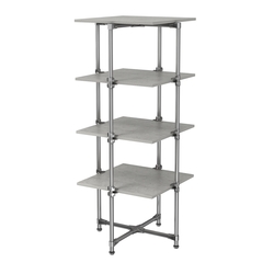 Хромированный стенд Прогресс №2-4 (с полками ДСП 16мм), Метрополитан Грей