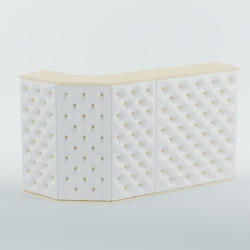 Ресепшен БАРОН №5 (карета золото), Крем вайс + Экокожа белая