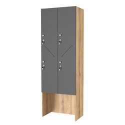 Шкаф для раздевалок СТАНДАРТ-Элегия №3-2А, Дуб Золотистый и Темно-Серый