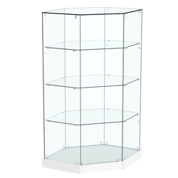 Витрина Хит продаж №13 (угловая шестигранная, закрытая, З/C - стекло), Белый