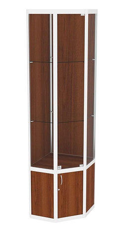 Витрина из профиля пятигранная угловая №2, Орех