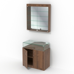 Комбинированный прилавок-витрина с верхней подсветкой КПВ-14-04, Орех