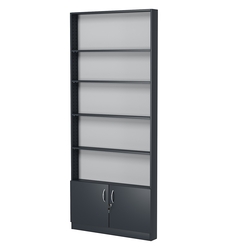 Стеллаж из ДСП с 4-мя полками 100x900 мм серии LEVEL-4 №8 (З/C - ДВП), Антрацит