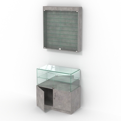 Комбинированный прилавок-витрина демонстрационный КПВ-01-07, Бетон Чикаго светло-серый F186 ST9