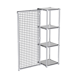 Хромированное вешало ЯЧЕЙКА №1-3 с полками ДСП 16мм, Серый