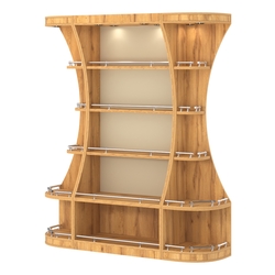 Пристенный высокий стеллаж ГАРАНТ №1-О с ограничителями, Дуб Золотистый и Крем Вайс