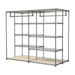 Хромированное вешало ПЛАТФОРМА №1-4 с зеркальными полками 4мм, Крем Вайс