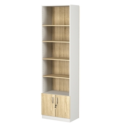 Стеллаж из ДСП с 4-мя полками 350x600 мм серии LEVEL-4 №6 (З/C - ДВП), Белый + Дуб Сонома