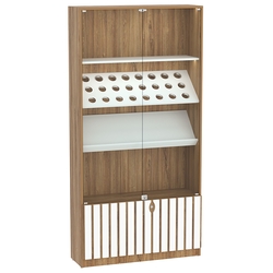 Витрина серии "Смок" №7, Дуб Канзас коричневый + Белый