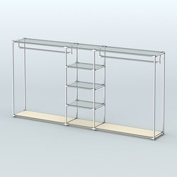 Островная торговая система ХРОМ 3600 мм с поручнями №12, Крем Вайс