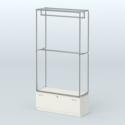 Торговая система ХРОМ без ДСП 1200 мм №1-1 с тумбой Т-11 и поручнями, Белый