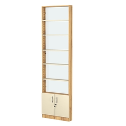 Стеллаж из ДСП с 5-ю полками 100x600 мм серии LEVEL-5 №1-1 (З/C - СТЕКЛО), Дуб Золотистый и Крем Вайс