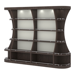 Пристенный высокий стеллаж ГАРАНТ №2-О с ограничителями, Дуб Венге + Белый