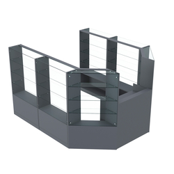 Торговый пристенный островок ГРАЦИЯ №7 (открытый) (5.24 кв.м), Темно-Серый