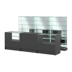 Комплект низких витрин ХП-11 и прилавков ЭК-3, Черный