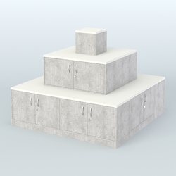 Островок-пирамида с накопителями для торговых центров №2, Метрополитан Грей + Белый