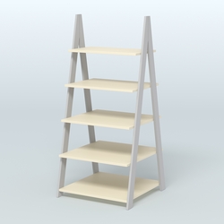 Торговая двусторонняя стойка ЛОФТ №3-950 с широкими полками, Серый + Крем Вайс