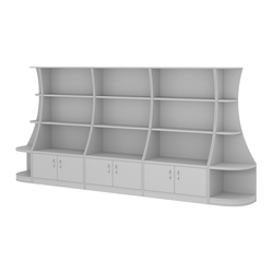 Пристенный низкий стеллаж ГАРАНТ №3, Серый