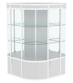 Витрина из профиля островная закругленная с секторами №1, Серый