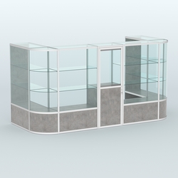 Павильон из профиля пристенный №11б (5,50 кв. м), Бетон Чикаго светло-серый F186 ST9