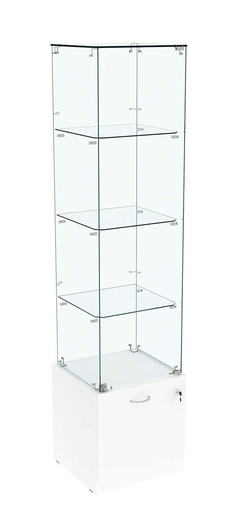 Витрина Кристалл №6 стаканчик (задняя стенка - стекло), Белый