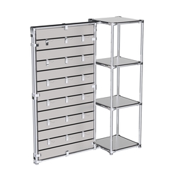 Хромированное вешало ЩИТ №1-3 с полками ДСП 16мм, Серый