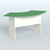 Стол консультанта радиусный в аптечный зал СС-Р Белый + Зеленый Оксид 9561 BS