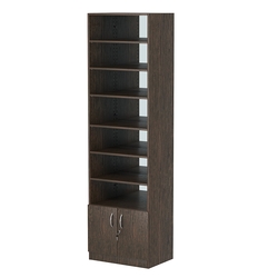 Стеллаж из ДСП с 6-ю полками 400x600 мм серии LEVEL-6 №7-2 (З/C - ЗЕРКАЛО), Дуб Венге