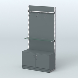 Система ЭЛЕГАНТ №6 с ДСП и тумбой T22 (1200 мм), Темно-Серый