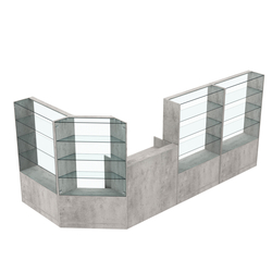 Торговый угловой островок ГРАЦИЯ №5 (открытый) (5.09 кв.м), Бетон Чикаго светло-серый F186 ST9