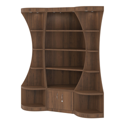 Угловой высокий стеллаж ГАРАНТ №1, Орех