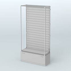 Торговая система ХРОМ (задняя стенка - Экономпанель) №4 с тумбой Т-11, Серый