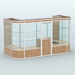 Павильон из профиля пристенный №11а (5,50 кв. м), Дуб Канзас коричневый