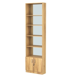 Стеллаж из ДСП с 4-мя полками 200x600 мм серии LEVEL-4 №3-2 (З/C - ЗЕРКАЛО), Дуб Золотистый