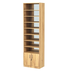 Стеллаж из ДСП с 7-ю полками 350x600 мм серии LEVEL-7 №6-2 (З/C - ЗЕРКАЛО), Дуб Золотистый