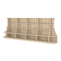 Пристенный низкий стеллаж ГАРАНТ №4-О с ограничителями, Дуб Сонома