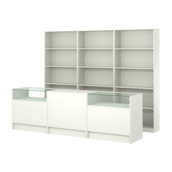 Комплект стеллажей ЭК-01 и прилавков ЭК-2, Белый