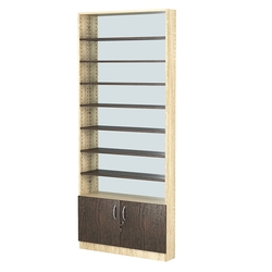 Стеллаж из ДСП с 7-ю полками 150x900 мм серии LEVEL-7 №9-2 (З/C - ЗЕРКАЛО), Дуб Сонома + Дуб Венге