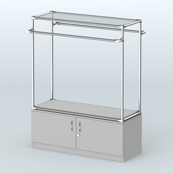 Островная торговая система ХРОМ 1200 мм с тумбами №4, Серый