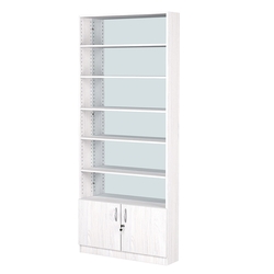 Стеллаж из ДСП с 5-ю полками 200x900 мм серии LEVEL-5 №10-2 (З/C - ЗЕРКАЛО), Ясень Анкор светлый