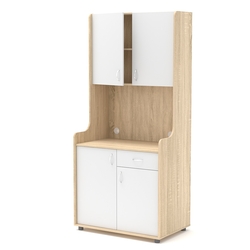Офисная мини-кухня ЭЛЕГИЯ №2, Дуб Сонома + Белый