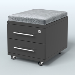 Тумба Лиани 2 ящика с подушкой, Черный