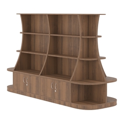  Островной низкий стеллаж ГАРАНТ №3, Орех