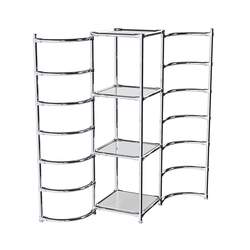 Хромированное вешало ДУГА №1-4 с зеркальными полками 4 мм, Ясень Анкор светлый - U31104