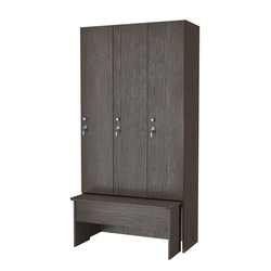 Шкаф для раздевалок с задвижной скамейкой КОМБО-Соло №3-2, Дуб Венге