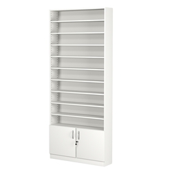 Стеллаж из ДСП с 9-ю полками 200x900 мм серии LEVEL-9 №10 (З/C - ДВП), Белый