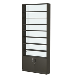 Стеллаж из ДСП с 7-ю полками 200x900 мм серии LEVEL-7 №10-1 (З/C - СТЕКЛО), Черный