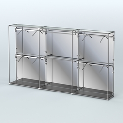 Торговая система ХРОМ (задняя стенка - зеркало) 3600 мм с поручнями №2, Черный